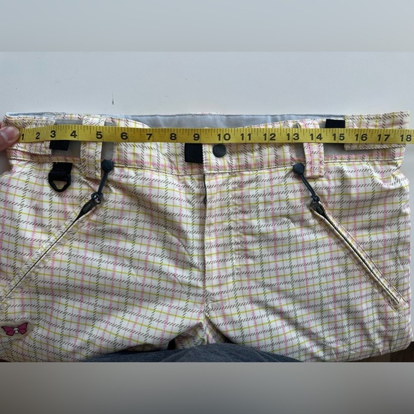 E480 SNOWBOARD SKI PANTS TURBINE Boardwear Butterfly Pink Plaid Girl's XL - Picture 7 of 12